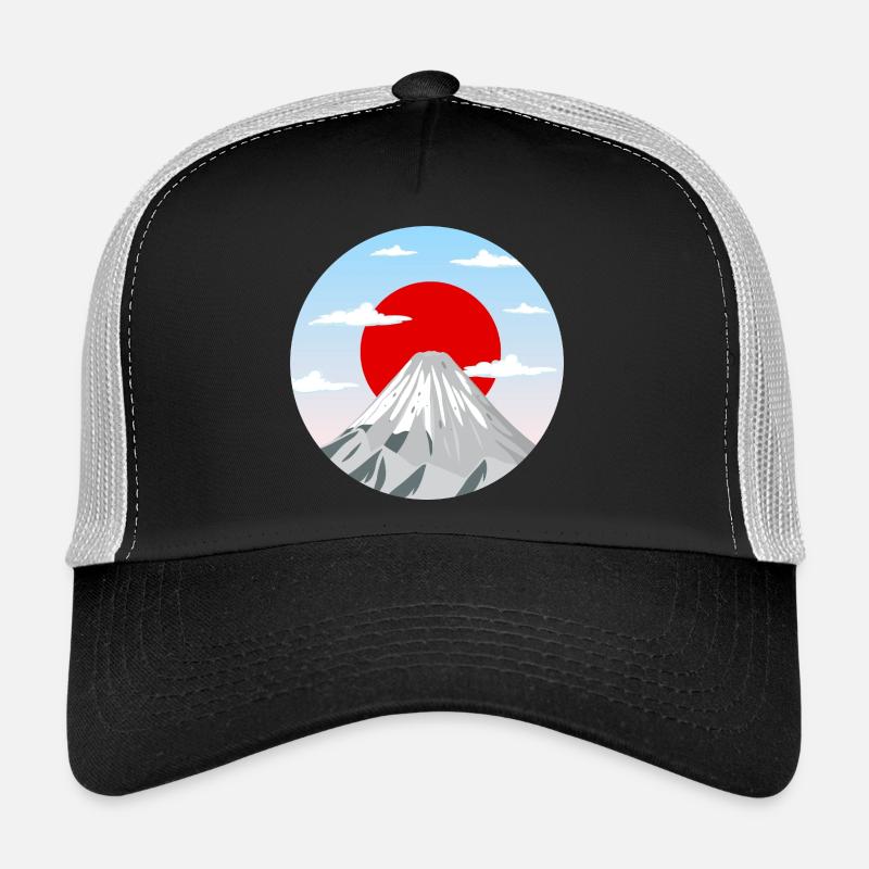 Mount Fuji Art Graphic - Trucker Cap - black/stone grey