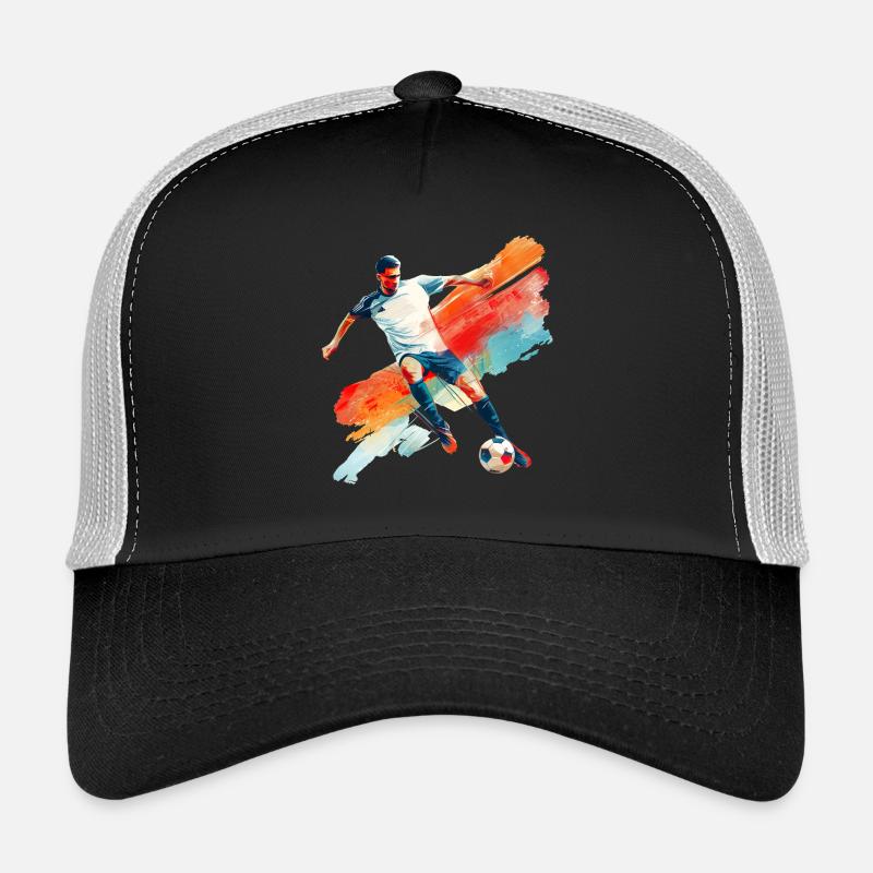 Dynamic soccer player in motion Trucker Cap