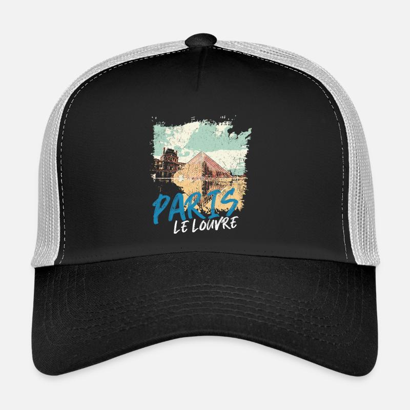 Pyramide du Louvre et Monuments de Paris Casquette trucker 