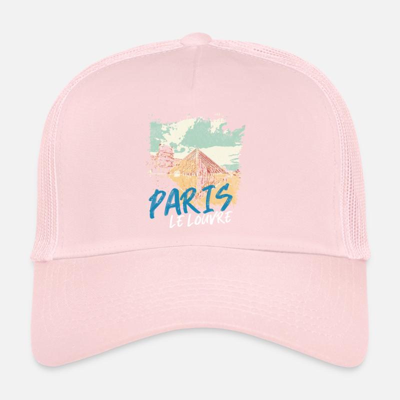 Pyramide du Louvre et Monuments de Paris Casquette trucker 