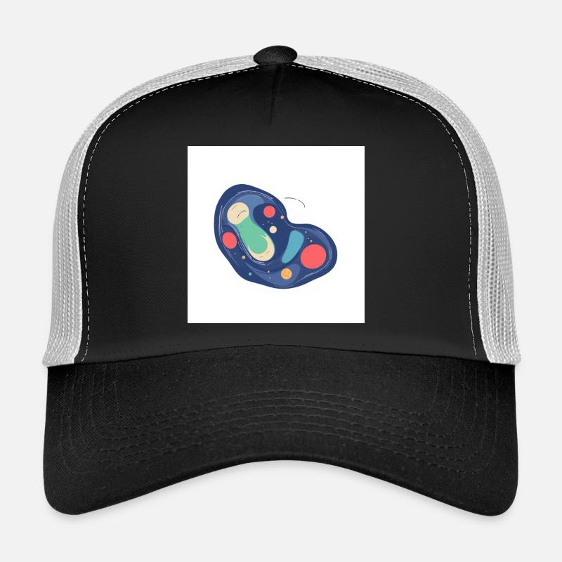 Abstract Cosmos Pattern in Blue Trucker Cap