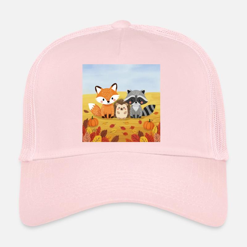 Trio d’animaux de la forêt automnale Casquette trucker 
