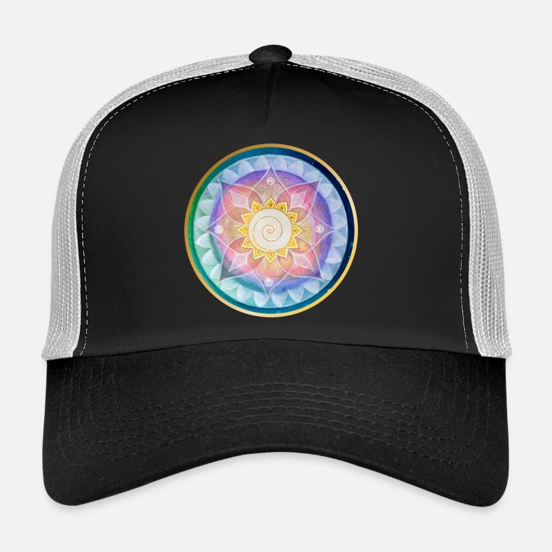 Conception harmonieuse de la méditation mandala - Casquette trucker - noir/gris pierre
