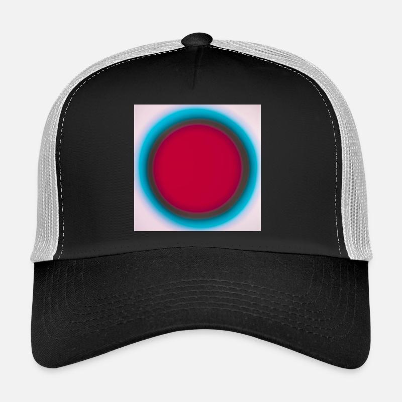 Roter Kreis im blauen Ring - Trucker Cap - Schwarz/Steingrau