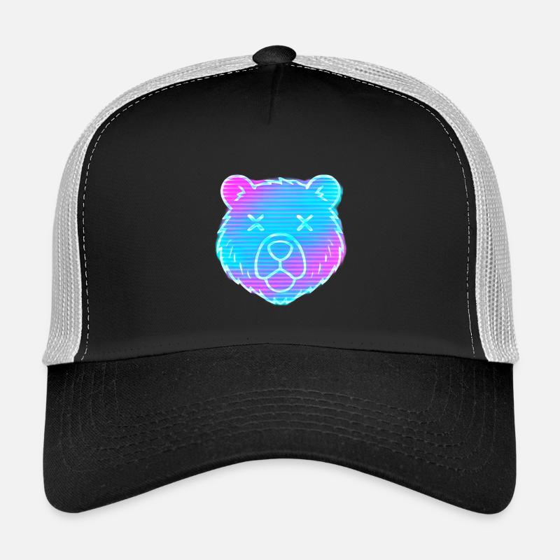 Tête d’ours néon dégradée Casquette trucker 