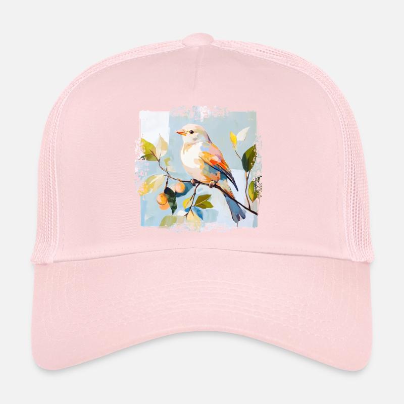 Oiseau coloré dans le style aquarelle Casquette trucker 