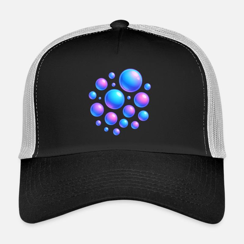 Iridescent bubbles neon colors Trucker Cap