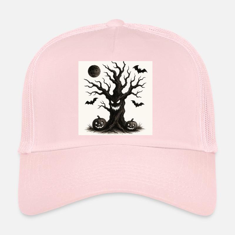 Halloween spooky tree October 31 Trucker Cap
