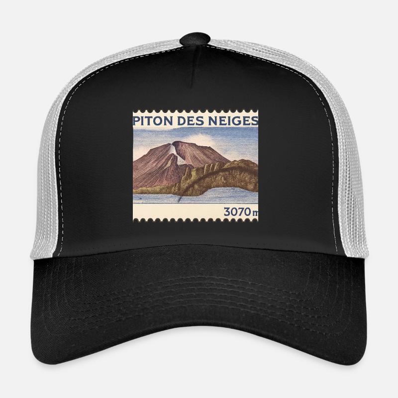 Timbre Piton des Neiges - Casquette trucker  - noir/gris pierre