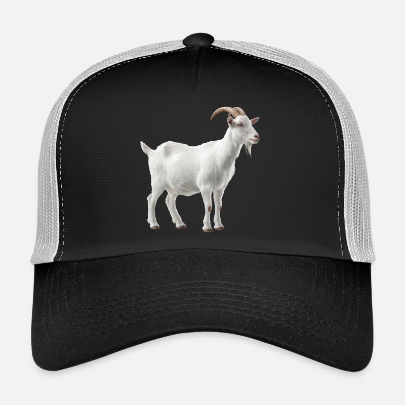 White Mountain Goat Portrait Trucker Cap