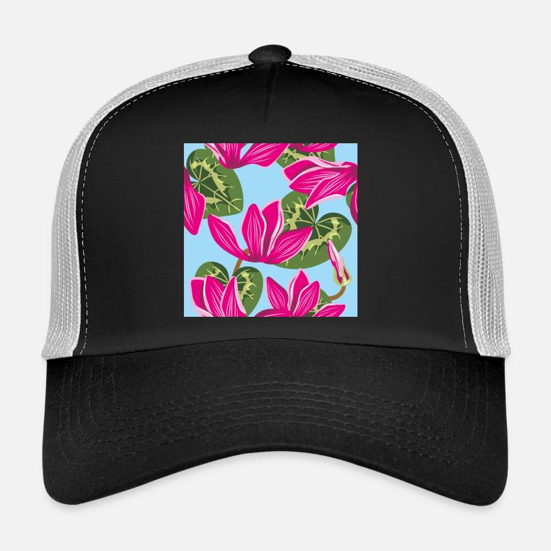Bright pattern with cyclamen flowers Trucker Cap