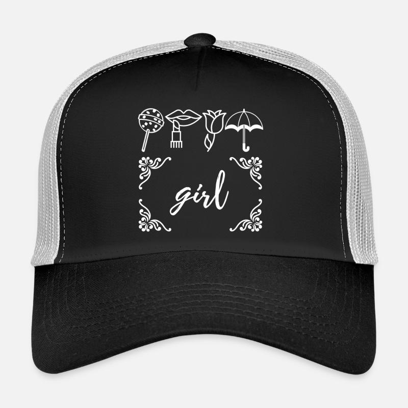 fille - Casquette trucker  - noir/gris pierre