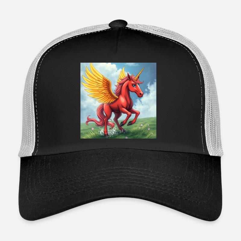 red unicorn - Trucker Cap - Schwarz/Steingrau