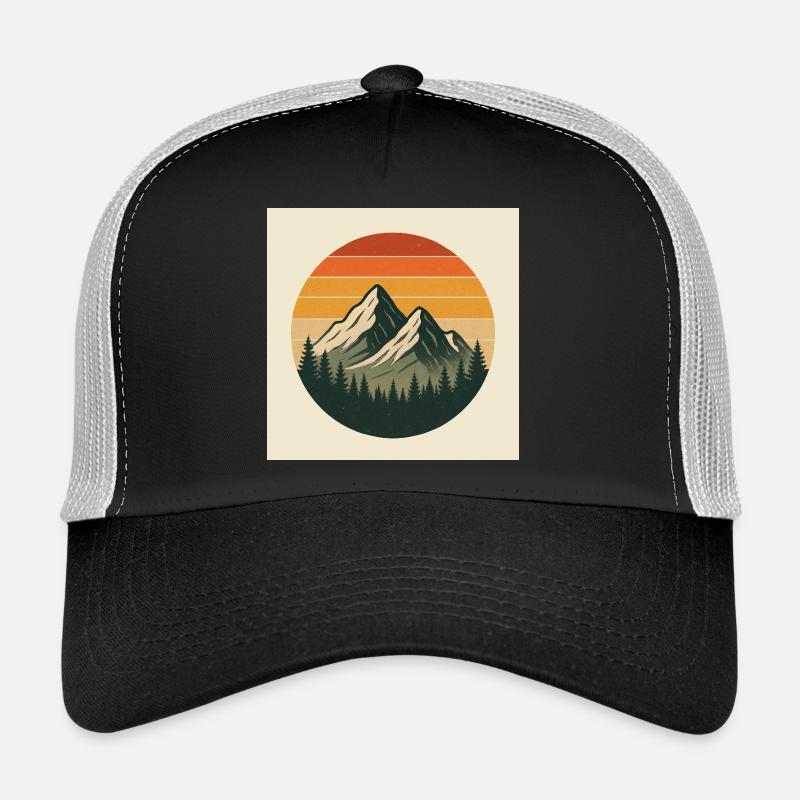 Sunset Summit Retro Circle Trucker Cap