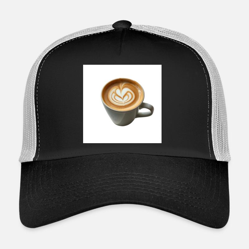 Latte Heart Art Mug Design - Trucker Cap - black/stone grey