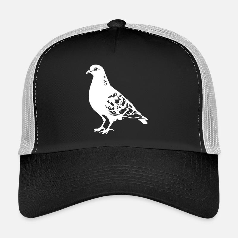 Taube Zeichnung - Trucker Cap - Schwarz/Steingrau