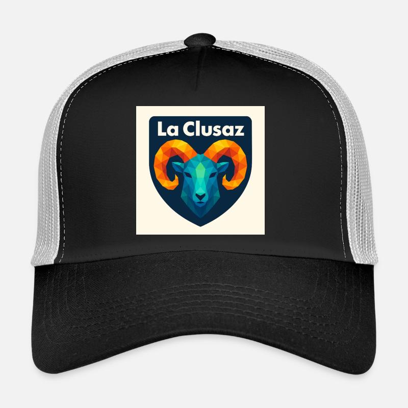 La Clusaz Geometric Ram Crest - Trucker Cap - black/stone grey