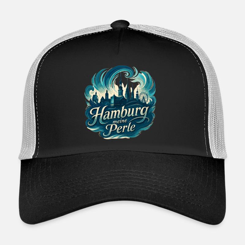 Hamburg Perle Stadt Silhouette Geschenk Trucker Cap
