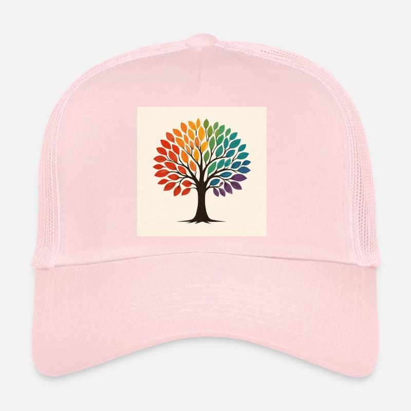 Rainbow Tree Illustration Trucker Cap