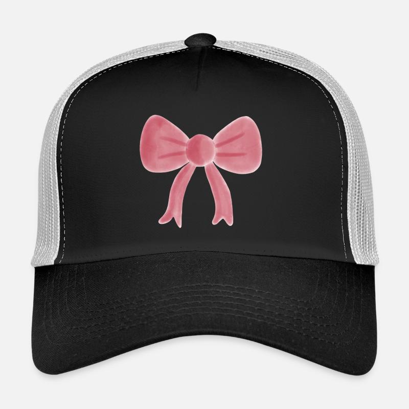 Noeud aquarelle rose pastel Casquette trucker 