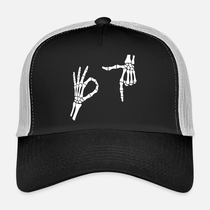 67 Six Sept Meme Gen Alpha Squelette Halloween Casquette trucker 