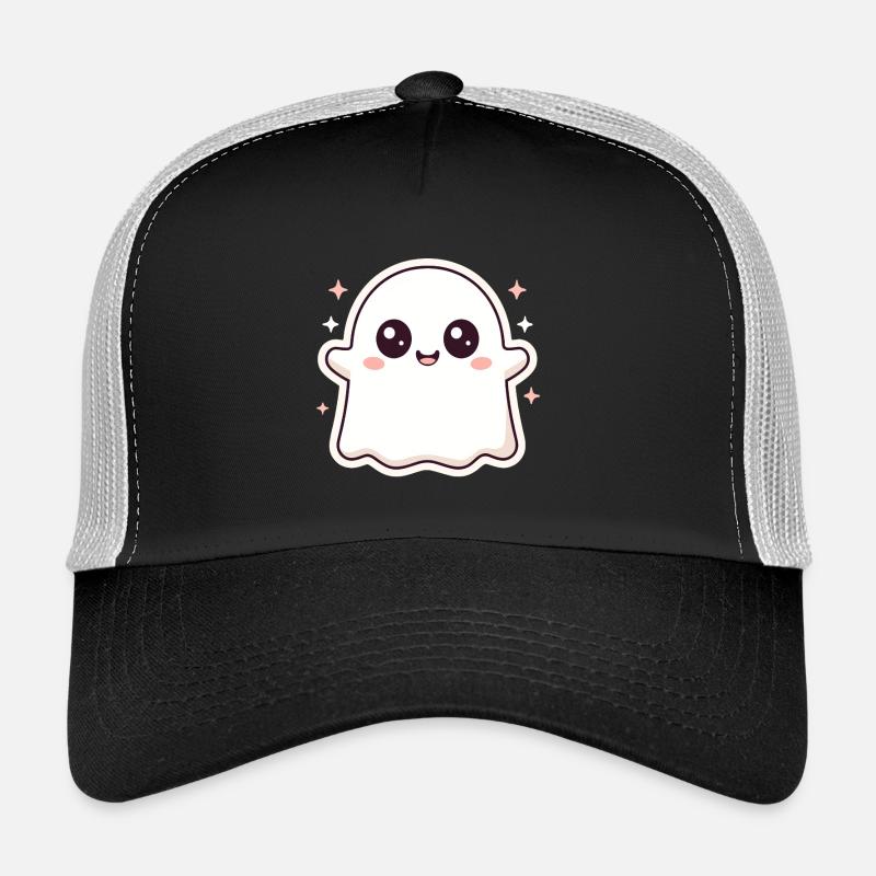 Kawaii Ghost with Glitter – Halloween Cute Trucker Cap