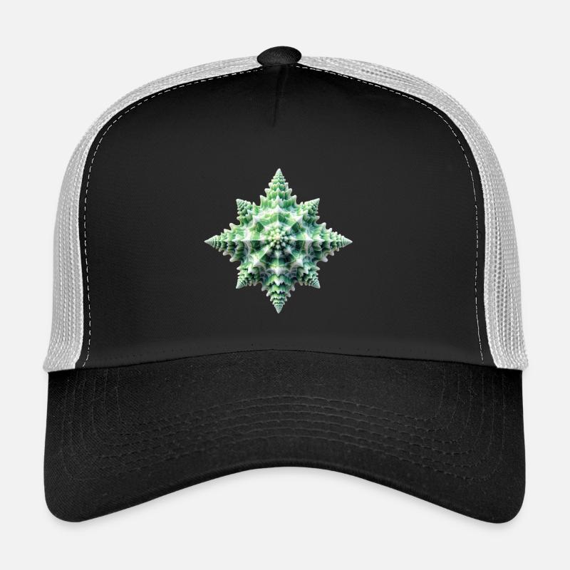 Coque étoile verte - Casquette trucker  - noir/gris pierre