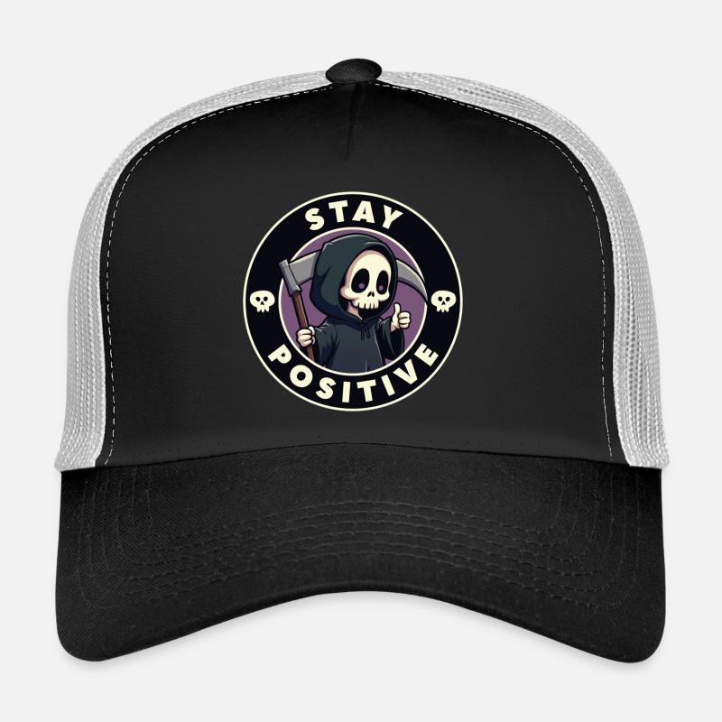 Restez positif - Casquette trucker  - noir/gris pierre