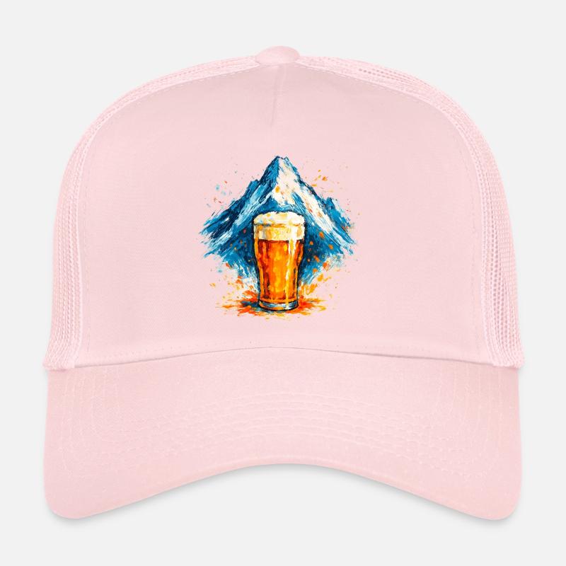 Bier im Berggipfel Aquarell Trucker Cap