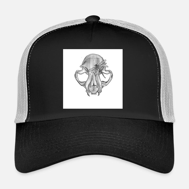 Schädel Libelle Monochrom - Trucker Cap - Schwarz/Steingrau