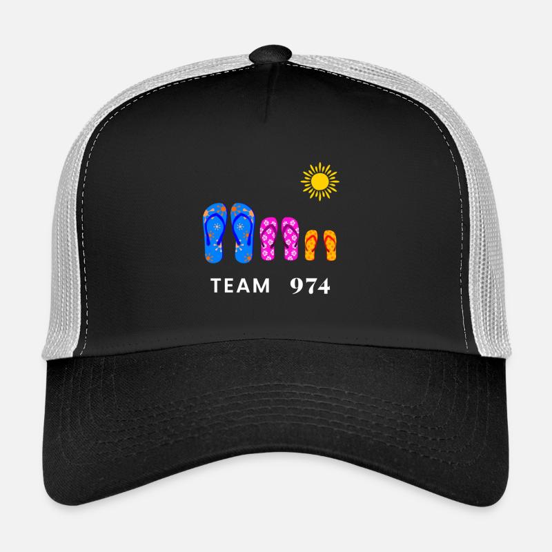 Team 974 savates Summer Sun - Trucker Cap - black/stone grey