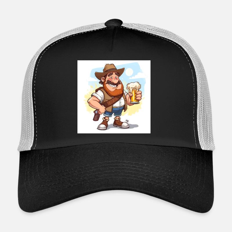 Fröhlicher Bierfreund mit Hut Trucker Cap