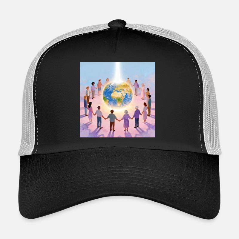 La Terre entourée de communauté - Casquette trucker  - noir/gris pierre