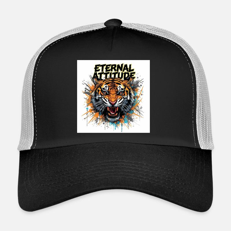 Eternal Tiger Pose - Trucker Cap - black/stone grey