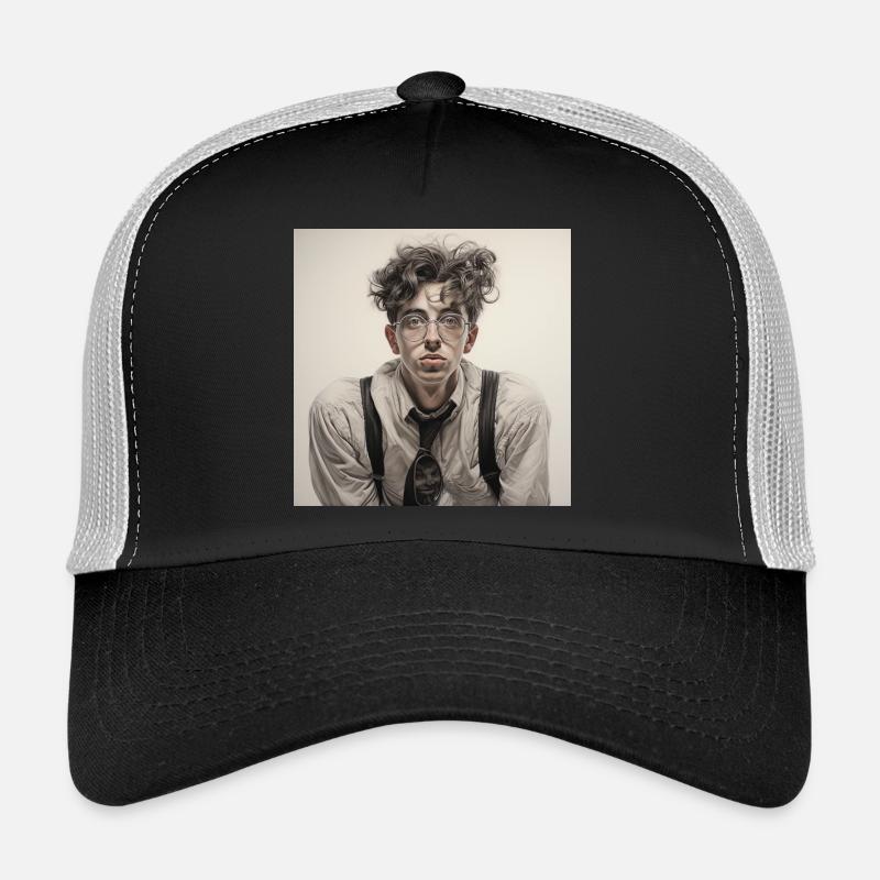 Verträumter Brillenträger Portrait Trucker Cap