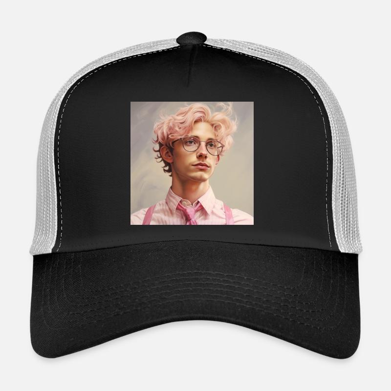 Pastellheld Portrait mit Brille Trucker Cap