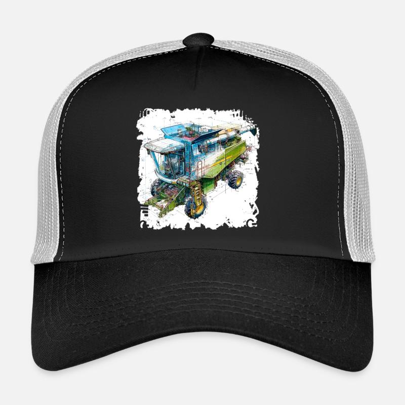 Batteuse à plans colorés, conception CAO Casquette trucker 