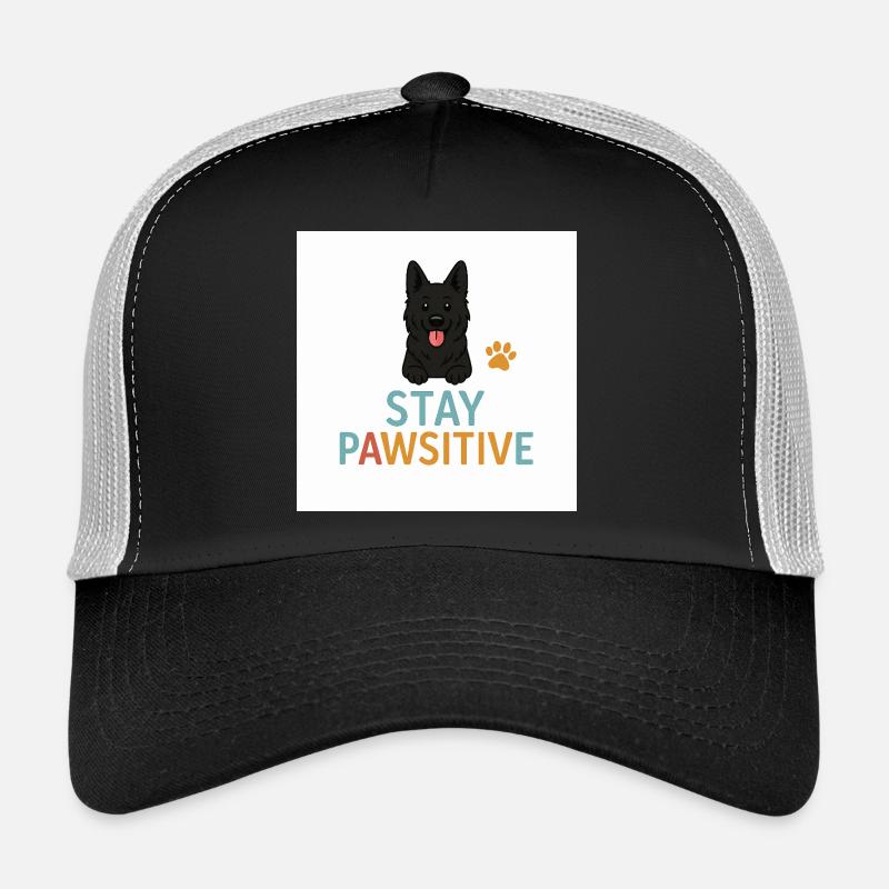 Stay Pawitive Hundemotiv - Trucker Cap - Schwarz/Steingrau