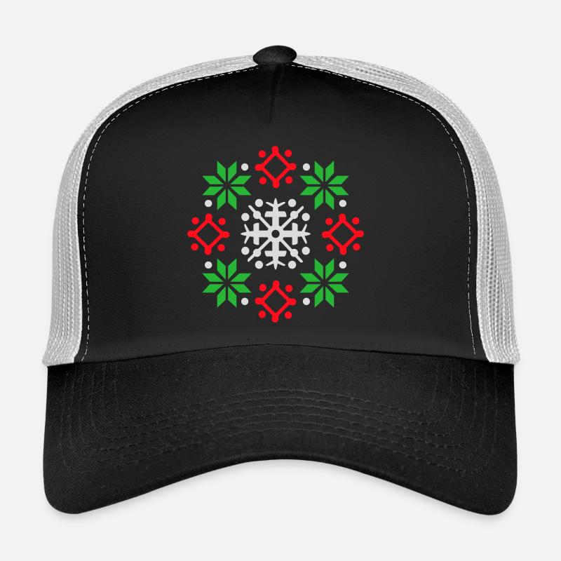Schneeflocken Muster Weihnachtspullover Schnee Trucker Cap