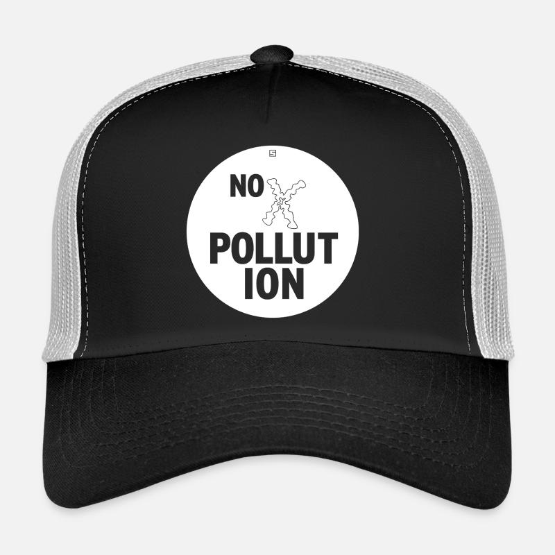 PAS DE POLLUTION - Casquette trucker  - noir/gris pierre