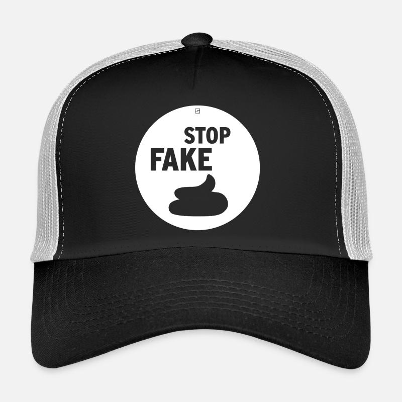 STOP FAKE - Trucker Cap - black/stone grey