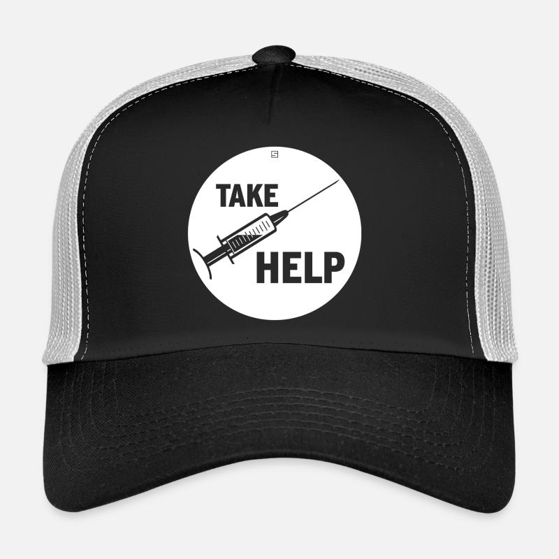 TAKE HELP - Trucker Cap - Schwarz/Steingrau