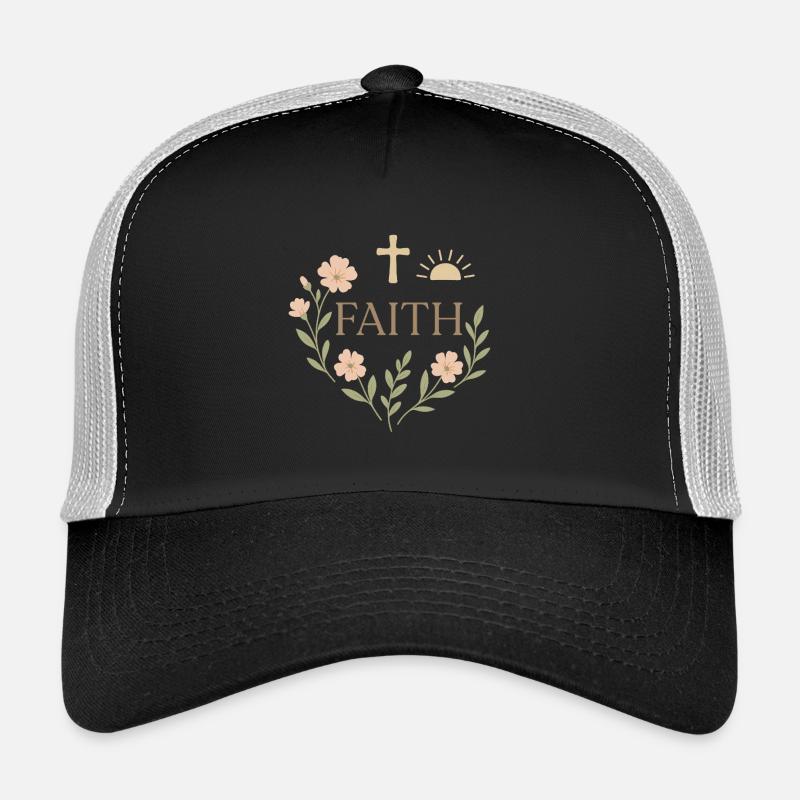 Conception de couronne de fleurs de foi Casquette trucker 