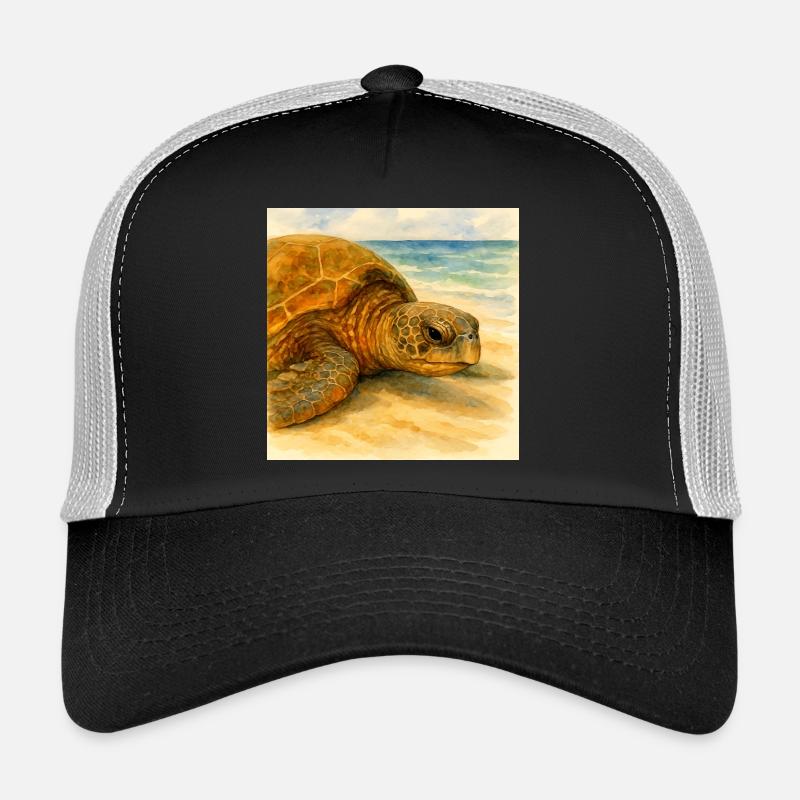 Aquarell Schildkröte am Strand Trucker Cap