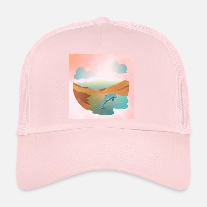 Dauphin dans le paysage marin Casquette trucker 