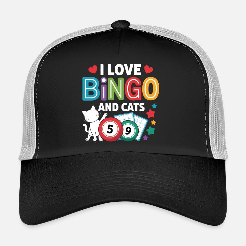 J’aime le bingo et les chats Casquette trucker 
