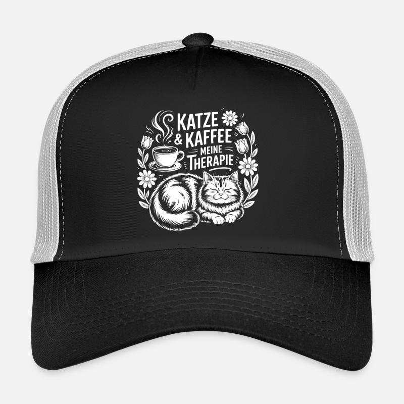 Chat et café Ma thérapie Casquette trucker 