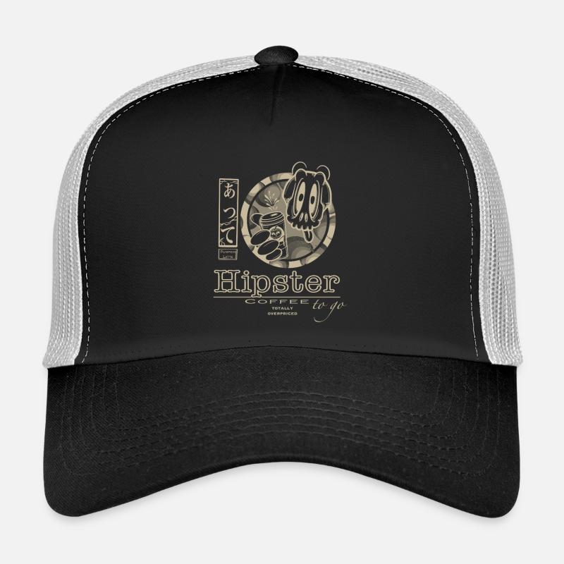 Hipster coffee to go - Trucker Cap - black/stone grey