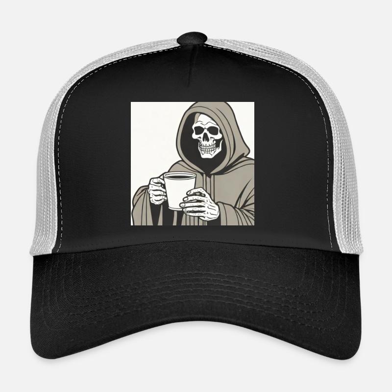 Grim Reaper Hooded Skeleton Cup - Trucker Cap - black/stone grey