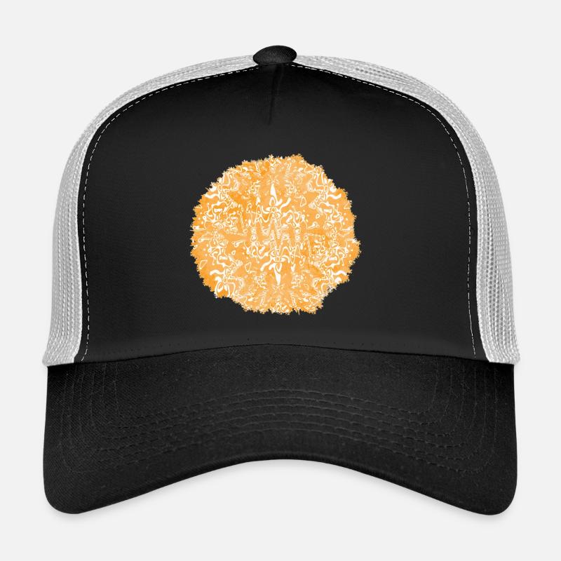 Orangene Tie-Dye Kreismuster Trucker Cap